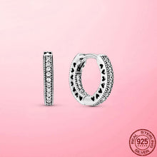 Load image into Gallery viewer, Silver Earrings Real 925 Sterling Silver Asymmetrical Heart Hoop Earrings for Women Fashion Silver Earring Jewelry Gift
