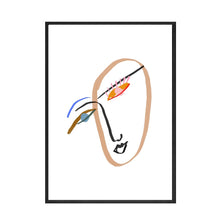 Load image into Gallery viewer, Nordic Abstract Poster Line Face Canvas Painting Wall Art Pink Style Letter Lucky You Pictures For Living Room Modern Decorative