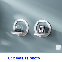 Load image into Gallery viewer, Wall shelf free punching wall-mounted TV background wall hanger bedroom balcony bedside wall creative flower pot stand