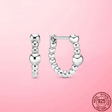 Load image into Gallery viewer, Silver Earrings Real 925 Sterling Silver Asymmetrical Heart Hoop Earrings for Women Fashion Silver Earring Jewelry Gift