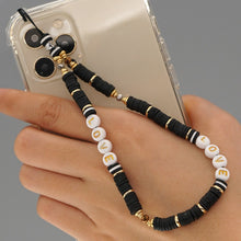 Load image into Gallery viewer, Shinus Heishi Disc Beads Crystal Chain For Phone Mobile Phone Lanyard Smile Cell Phone Chains 2021 LOVE Letter String Wristband
