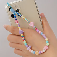 Load image into Gallery viewer, Shinus Heishi Disc Beads Crystal Chain For Phone Mobile Phone Lanyard Smile Cell Phone Chains 2021 LOVE Letter String Wristband