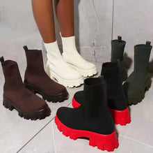 Load image into Gallery viewer, 2021 Autumn Winter New Couple Socks Shoes Women Thick-soled Casual Net Red Knitted Short Boots Women Botas De Mujer Large Size