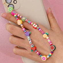 Load image into Gallery viewer, Shinus Heishi Disc Beads Crystal Chain For Phone Mobile Phone Lanyard Smile Cell Phone Chains 2021 LOVE Letter String Wristband