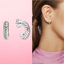 Load image into Gallery viewer, Silver Earrings Real 925 Sterling Silver Asymmetrical Heart Hoop Earrings for Women Fashion Silver Earring Jewelry Gift