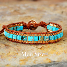 Load image into Gallery viewer, New Women Wrap Bracelets Turquise Stones Gold Chain Woven Wrap Bracelet Bohemian Statement Jewelry Dropship