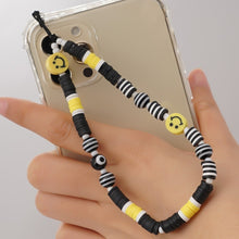 Load image into Gallery viewer, Shinus Heishi Disc Beads Crystal Chain For Phone Mobile Phone Lanyard Smile Cell Phone Chains 2021 LOVE Letter String Wristband