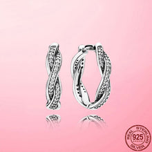 Load image into Gallery viewer, Silver Earrings Real 925 Sterling Silver Asymmetrical Heart Hoop Earrings for Women Fashion Silver Earring Jewelry Gift