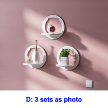 Load image into Gallery viewer, Wall shelf free punching wall-mounted TV background wall hanger bedroom balcony bedside wall creative flower pot stand