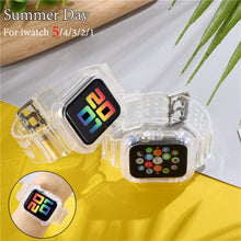 Load image into Gallery viewer, Newest Sport Strap for Apple Watch Band  Series 6 1 2 3 4 5 silicone Transparent  for Iwatch 5 4 Strap 38mm 40mm 42mm 44mm wirst