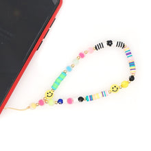 Load image into Gallery viewer, Shinus Heishi Disc Beads Crystal Chain For Phone Mobile Phone Lanyard Smile Cell Phone Chains 2021 LOVE Letter String Wristband