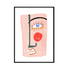 Load image into Gallery viewer, Nordic Abstract Poster Line Face Canvas Painting Wall Art Pink Style Letter Lucky You Pictures For Living Room Modern Decorative