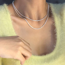 Load image into Gallery viewer, Popular 925 Sterling Silver Sparkling Clavicle Chain Choker Necklace For Women Fine Jewelry Wedding Party Birthday Gift