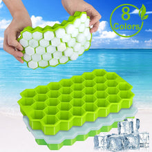 Load image into Gallery viewer, SILIKOLOVE Honeycomb Ice Cube Trays with Removable Lids Silica Gel Ice Cube Mold BPA Free