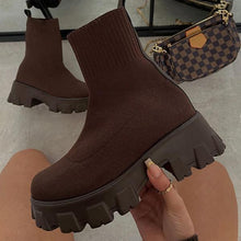 Load image into Gallery viewer, 2021 Autumn Winter New Couple Socks Shoes Women Thick-soled Casual Net Red Knitted Short Boots Women Botas De Mujer Large Size