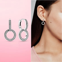 Load image into Gallery viewer, Silver Earrings Real 925 Sterling Silver Asymmetrical Heart Hoop Earrings for Women Fashion Silver Earring Jewelry Gift