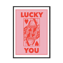 Load image into Gallery viewer, Nordic Abstract Poster Line Face Canvas Painting Wall Art Pink Style Letter Lucky You Pictures For Living Room Modern Decorative