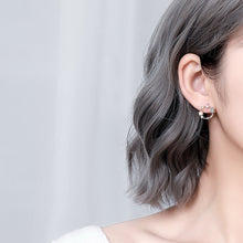 Load image into Gallery viewer, 2020 New Arrival Classic Round Pink Green Crystal Stud Earrings Sweet Flower Cirlce Jewelry Fashion Brincos Gift  for women