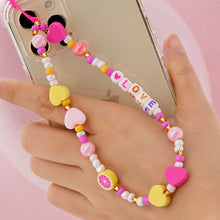 Load image into Gallery viewer, Shinus Heishi Disc Beads Crystal Chain For Phone Mobile Phone Lanyard Smile Cell Phone Chains 2021 LOVE Letter String Wristband