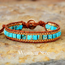 Load image into Gallery viewer, New Women Wrap Bracelets Turquise Stones Gold Chain Woven Wrap Bracelet Bohemian Statement Jewelry Dropship