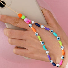 Load image into Gallery viewer, Shinus Heishi Disc Beads Crystal Chain For Phone Mobile Phone Lanyard Smile Cell Phone Chains 2021 LOVE Letter String Wristband