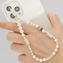 Load image into Gallery viewer, Shinus Heishi Disc Beads Crystal Chain For Phone Mobile Phone Lanyard Smile Cell Phone Chains 2021 LOVE Letter String Wristband