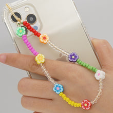 Load image into Gallery viewer, Shinus Heishi Disc Beads Crystal Chain For Phone Mobile Phone Lanyard Smile Cell Phone Chains 2021 LOVE Letter String Wristband