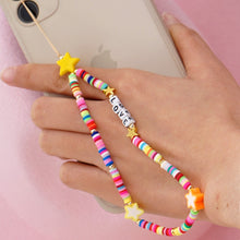 Load image into Gallery viewer, Shinus Heishi Disc Beads Crystal Chain For Phone Mobile Phone Lanyard Smile Cell Phone Chains 2021 LOVE Letter String Wristband