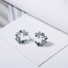 Load image into Gallery viewer, 2020 New Arrival Classic Round Pink Green Crystal Stud Earrings Sweet Flower Cirlce Jewelry Fashion Brincos Gift  for women